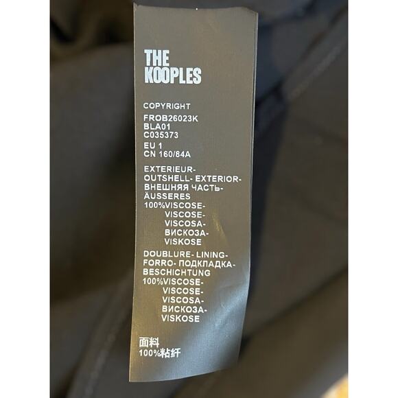 THE KOOPLES Classy Black Long Sleeve Mini Dress With Pockets And Pleated Bodice - Picture 6 of 8